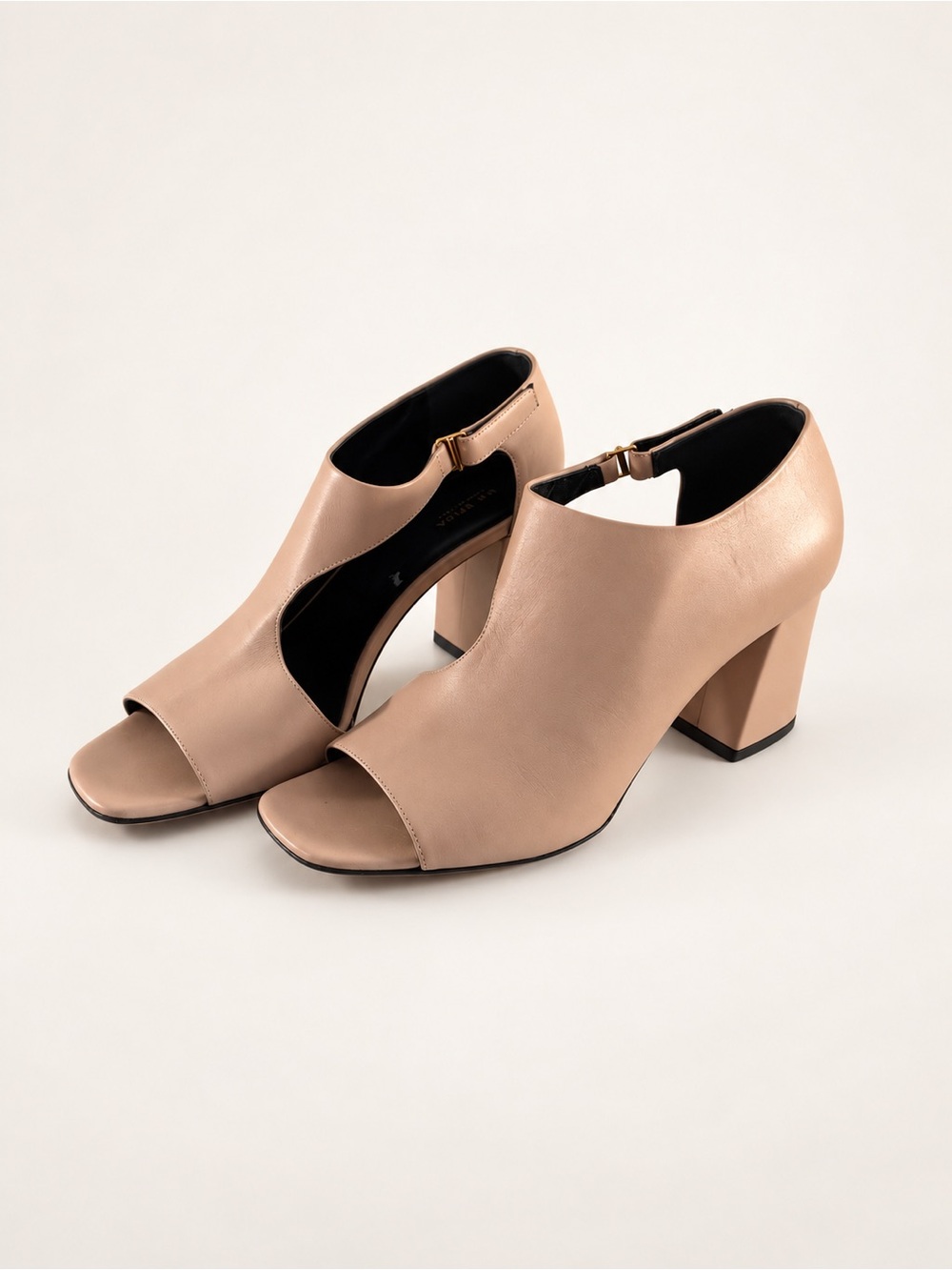 Via Spiga Made in Italy Leather Cutout Block Heels